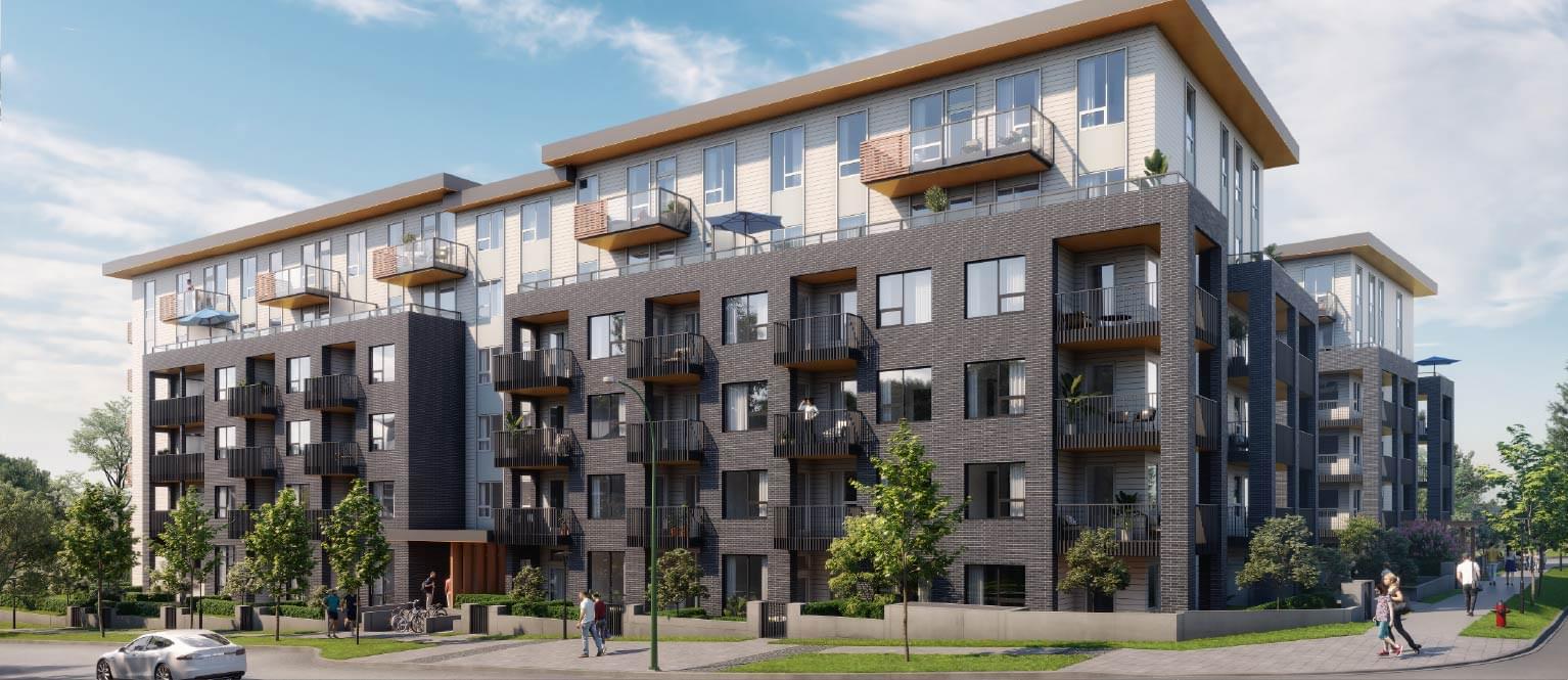 Exterior rendering of Port & Mill by StreetSide Developments in Coquitlam