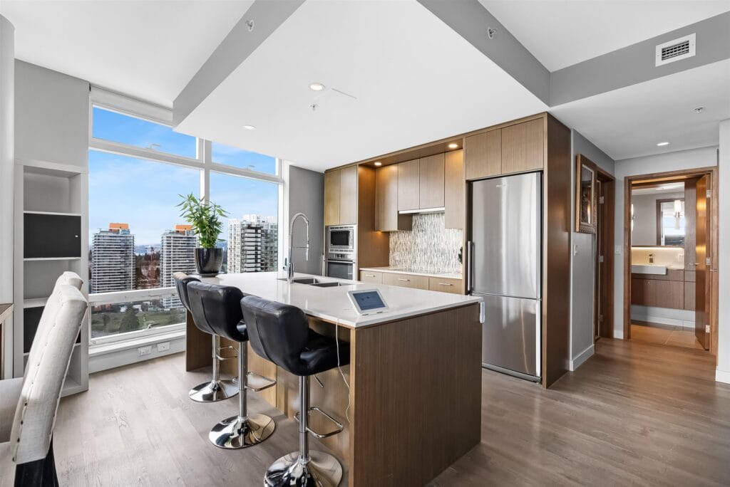 Bright living area with panoramic views at Civic Plaza in Central Surrey