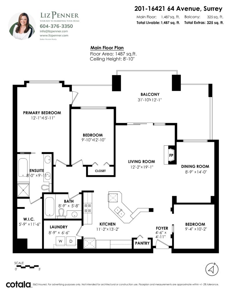 201-16421 64 Ave. Professional Floorplan for luxury condo