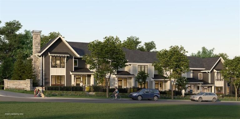 Exterior rendering of 140-1331 Wellon Street townhome at Partington Creek in Burke Mountain