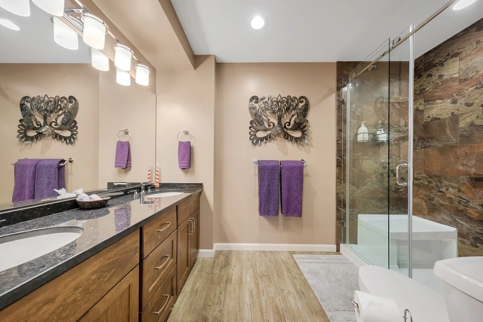 Updated bathroom in Queen Anne Green Walnut Grove townhome