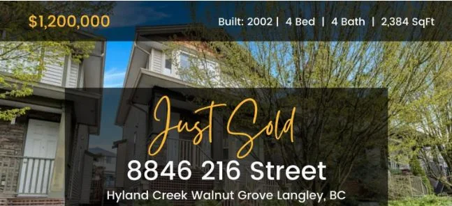 Sold Detached Townhome in Walnut Grove Langley BC