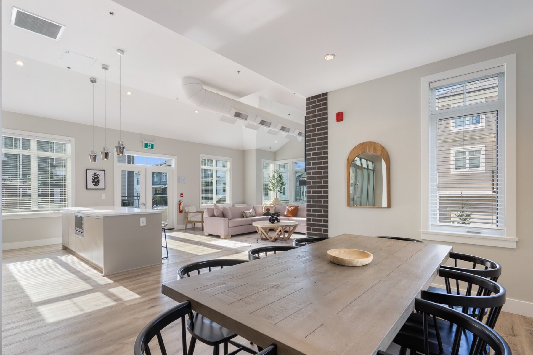 Amenity lounge at The Boroughs townhome community in South Surrey